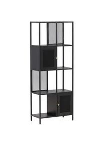 Livetastic Regal , Schwarz , Metall , 70x180x35 cm , stehend , Wohnzimmer, Regale, Bücherregale