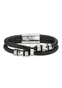 Bruno Banani Lederarmband »Schmuck Geschenk Armkette Axt Lederband breit Silberfarben«