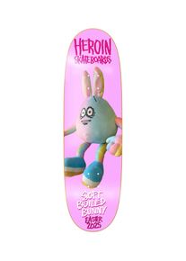 Heroin Skateboards Soft Boiled Bunny Symmetrical 9.125" Skateboard Deck multi