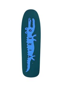 Tired Skateboards The Gator Shaped 9.25" Skateboard Deck green blue
