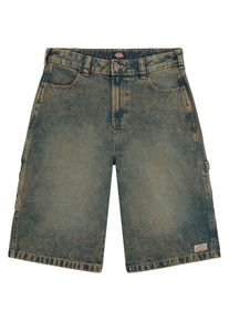 Dickies Carpenter Denim Jort Shorts yellow fade indigo Dames W27