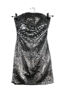 Fashion Union Evening Dress Women, Size 34, silver-colored, polyester