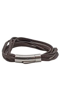 TG Leather Bracelet Women, One Size, black