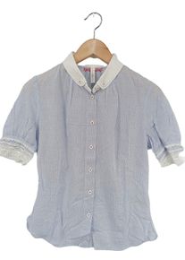 HICH Camicia blusa Donna, Taglia 38, blu, Cotone