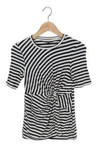 Topshop Maglietta a righe Donna, Taglia 36, nero