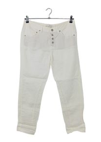 Oui Pantalone di lino Donna, Taglia 40, bianco sporco, Lino