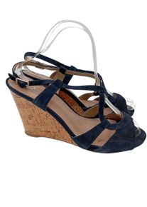 Bata Sandalo a zeppa Donna, Taglia 39, blu, Pelle