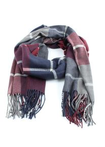 MONKI Sciarpa con frange Donna, One Size, blu