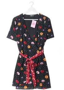 Fashion Union Abito avvolgente Donna, Taglia 38, nero, Poliestere