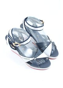 Le Coq Sportif Sandalo a zeppa Donna, Taglia 41, bianco, Pelle