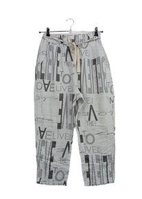Liberty Pantalone di lino Donna, Taglia 36, grigio chiaro, Lino