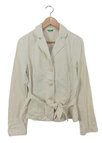 United Colors Of Benetton Blazer in jeans Donna, Taglia 44, bianco sporco