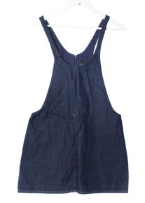 Zara Gonna salopette Donna, Taglia 38, blu, Cotone