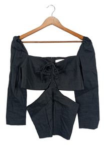 Zara Blusa alla Carmen Donna, Taglia 36, grigio chiaro