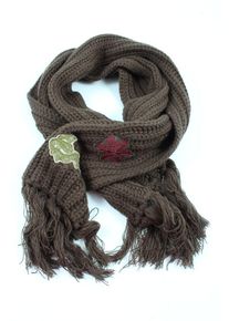 Broadway Sciarpa con frange Donna, One Size, marrone, Acrilico