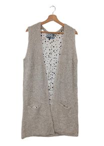 Top Secret Cardigan lungo smanicato Donna, Taglia 42, grigio chiaro