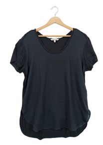Calvin Klein Jeans Camicetta a maniche corte Donna, Taglia 40, nero, Poliestere