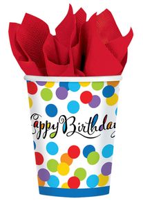 Amscan 18 gobelets en papier confettis 266ml