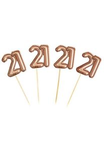 20 brochettes de cupcakes 21e anniversaire or