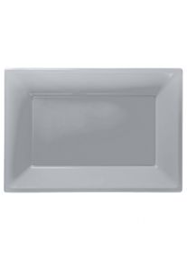 Amscan 3 serveringsplader i New York Gray 33x23cm