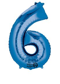 Amscan Ballon numéro 6 bleu 88cm