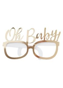 Ginger Ray 8 lunettes de fête dorées Oh Baby