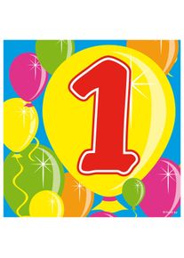 Folat 20 serviettes 1er anniversaire ballon