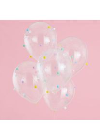 Ginger Ray 5 ballons pompon arc-en-ciel pastel 30cm