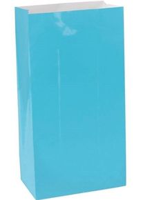 12 sacs en papier azur Paloma 24cm