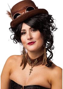 Orlob Steampunkowe kolczyki retro z piórami