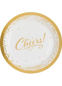 Amscan 8 assiettes en papier Golden Wishes 23cm