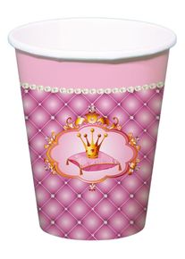 Folat 6 gobelets en papier couronne de princesse 250 ml