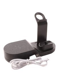 DESZON Kabellose Ladestation 3in1 Handy Smartwatch Kopfhörer Qi Charger Schwarz