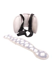 KAKIBLIN Nackenkissen mit Stirnband Kindersitz Zubehör Reisekissen Grau