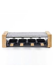 H.Koenig WOD8 - Raclette 8 personas 2 en 1, plancha con piedra natural, 1200 W