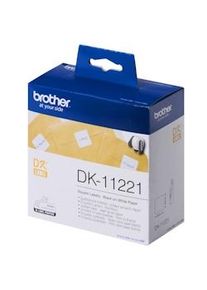 Brother DK11221 - Etiquetas Originales Precortadas Cuadradas - 23x23 mm - 1000 Unidades - Texto negro sobre fondo blanco