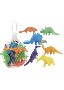 12 kleine Plastik Dinosaurier Neon
