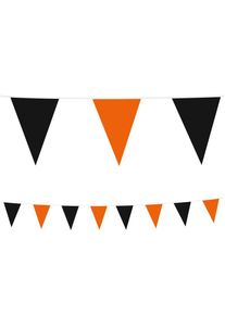Wimpel Girlande aus Folie in Schwarz und Orange 3 Meter