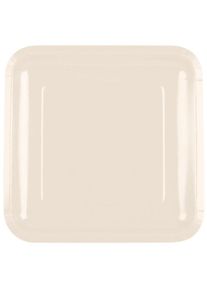 Creative Party 18 quadratische Papp Teller Elfenbein 23x23cm