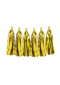 partydeco Do it yourself Quasten Girlande Gold Glanz
