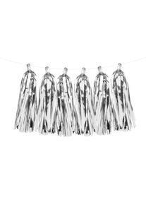 partydeco Do it yourself Quasten Girlande Silber Glanz