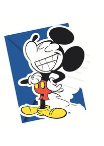 6 Einladungskarten Micky Maus Retro