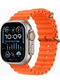 Apple Watch Ultra 2 (2023) | GPS + Cellular | argento | Cinturino Ocean arancione