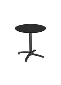 Essentials X Cross Terrassentisch Schwarz gestell + Schwarz HPL Ø70 cm