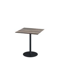 Essentials Urban Terrassentisch Schwarz Gestell + Tropical Wood Hpl 70X70 Cm