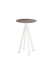 Essentials Infinity Stehtisch Weiß Gestell + Tropical Wood Hpl Ø70 Cm