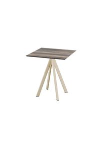 Essentials Infinity Terrassentisch Sand Gestell + Tropical Wood Hpl 70X70 Cm