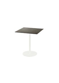 Essentials Urban Terrassentisch Wei&szlig; Gestell + Midnight Marble Hpl 70X70 Cm