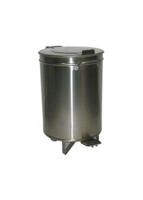 KBS Abfalleimer 460x460x685 mm 90 Liter Edelstahl mit Fusspedal Deckel Rädern