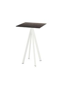 Essentials Infinity Stehtisch Weiß Gestell + Riverwashed Wood Hpl 70X70 Cm